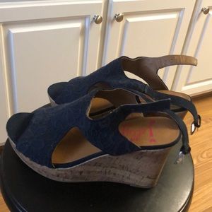 Jellypop corkscrew wedge heels